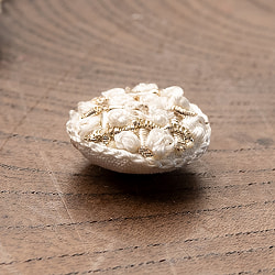 【6個入】インドの小さなくるみボタン　お花 - サブ3