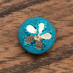 【6個入】インドの小さなくるみボタン　キラキラお花 - サブ2