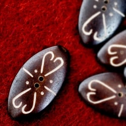 【自由に選べる3セット(合計15個)】水牛の角ボタン[1セット5個]  - サブ4