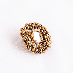 【お得な6個SET】【6個入】インドのデコラティブボタン ミラーとビーズ【全3色】 - サブ2