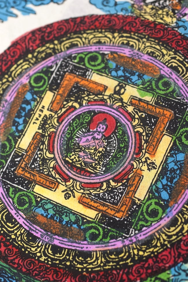 【New Year 2017年度版】ネパールのカレンダー - ブッダマンダラ 3 - ネパールならではのほっこりした意匠です。