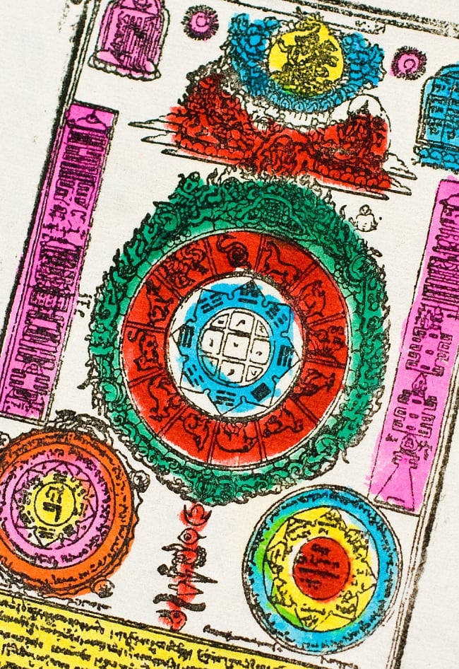 【New Year 2018年度版】ネパールのカレンダー - チベタン 3 - この図も仏教に縁のあるマントラの図です。マントラは仏に対する讃歌や祈りを図と文で表現したものです。