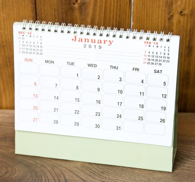 【2019年度版】インドの卓上カレンダー Prabhu Darshan 3 - 絵柄の反対面は日付の面になっています。