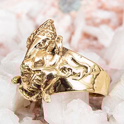 【選べるサイズ】ホワイトメタルのガネーシャリング - サブ3