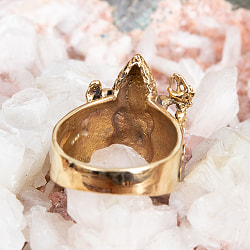 【選べるサイズ】ホワイトメタルのガネーシャリング - サブ4