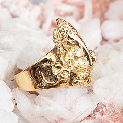 【選べるサイズ】ホワイトメタルのガネーシャリング - サブ5