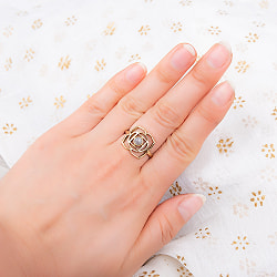 天然石が入ったチャクラリング　ムーラダーラ - サブ5