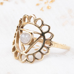 天然石が入ったチャクラリング　ヴィシュダ - サブ3