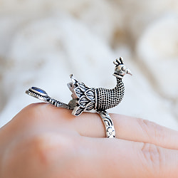 インドモチーフの大ぶりリング　ピーコック - サブ2