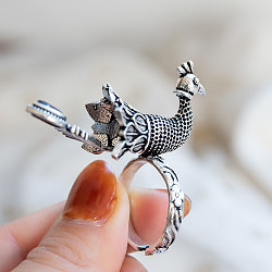 インドモチーフの大ぶりリング　ピーコック - サブ3