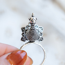 インドモチーフの大ぶりリング　ピーコック - サブ5