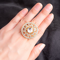 大ぶりビジューリング　ダイヤ - サブ4