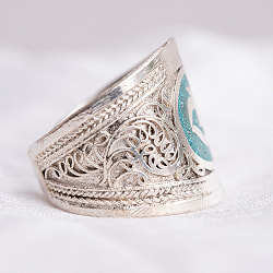 聖なるモチーフのホワイトメタルリング【全2デザイン・フリーサイズ】 - サブ4