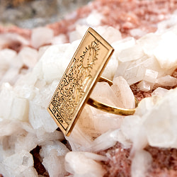 【安心のフリーサイズ】絵画のようなチャンドラ・スーリヤ　ゴールドリング - サブ3