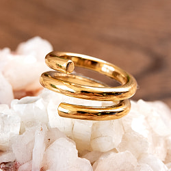 2WAYなゴールドぐるぐるリング - サブ2