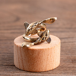 【安心のフリーサイズ】大ぶりな双金魚リング -八吉祥- - サブ2