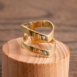 【安心のフリーサイズ】重ね付けも素敵！　3WAYゴールドリング - サブ3