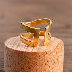 【安心のフリーサイズ】重ね付けも素敵！　3WAYゴールドリング - サブ4