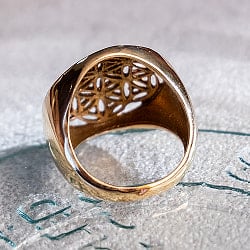 シードオブライフ ブラスリング 生命の種 神聖幾何学模様の指輪 - サブ5