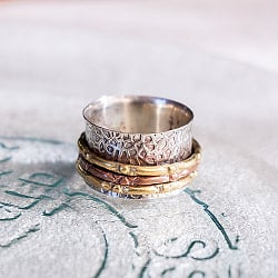 くるくる回る　インド占星術のリング 指輪 回転リング3連 - サブ2