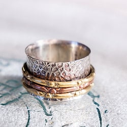 くるくる回る　インド占星術のリング 指輪 回転リング3連 - サブ3