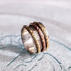 くるくる回る　インド占星術のリング 指輪 回転リング3連 - サブ5