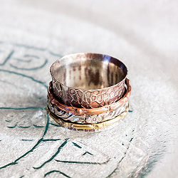 くるくる回る　インド占星術のリング 指輪 回転リング3連 - サブ2