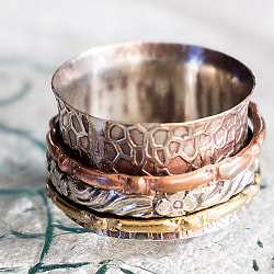 くるくる回る　インド占星術のリング 指輪 回転リング3連 - サブ3