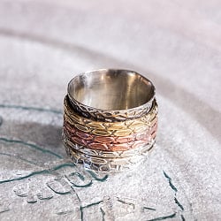 くるくる回る　インド占星術のリング 指輪 回転リング6連 - サブ2