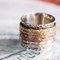 くるくる回る　インド占星術のリング 指輪 回転リング6連 - サブ3