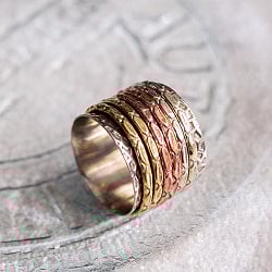 くるくる回る　インド占星術のリング 指輪 回転リング6連 - サブ5