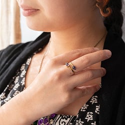 【嬉しいフリーサイズ】天然石のシンプルリング-雫 - サブ4