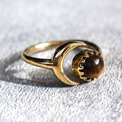 【嬉しいフリーサイズ】天然石のシンプルリング-ムーン＆サン - サブ2