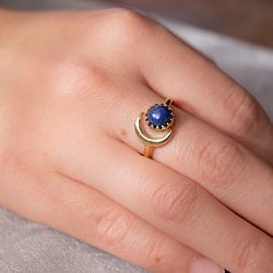 【嬉しいフリーサイズ】天然石のシンプルリング-ムーン＆サン - サブ3