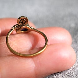 【嬉しいフリーサイズ】天然石のシンプルリング-クルクル - サブ5