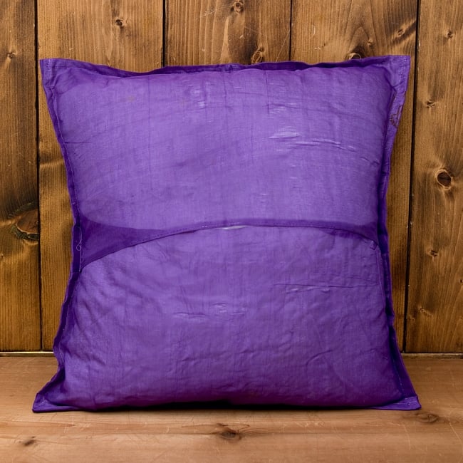  【ラジャスタン刺繍】クッションカバー 紫系アソート 5 - 裏面はジップ等はなくシンプルな作りです＾＾
