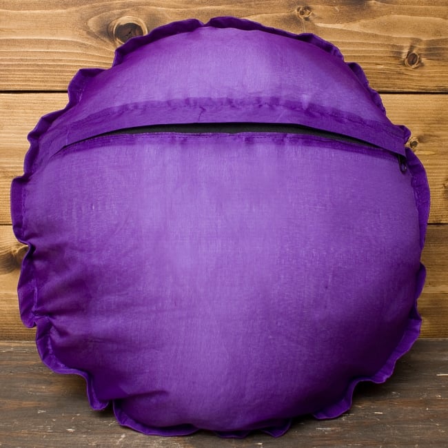 ラジャスタン刺繍のクッションカバー - 紫系アソート 5 - 裏側はこのようになっております