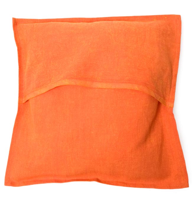 象さんモチーフの手縫いクッションカバー 【オレンジ】 4 - 裏面の写真です。