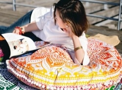 特大サイズ！マンダラ丸型クッションカバー【約90cm】 - サブ2