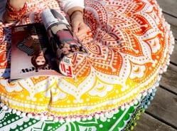 特大サイズ！マンダラ丸型クッションカバー【約90cm】 - サブ4