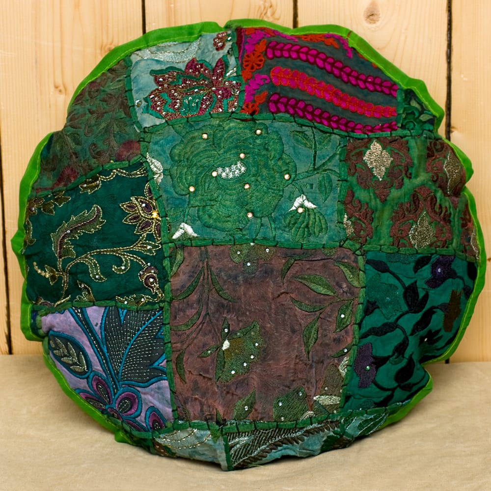 クッションカバー パッチワーク ラジャスタン 刺繍 ラジャスタン刺繍の
