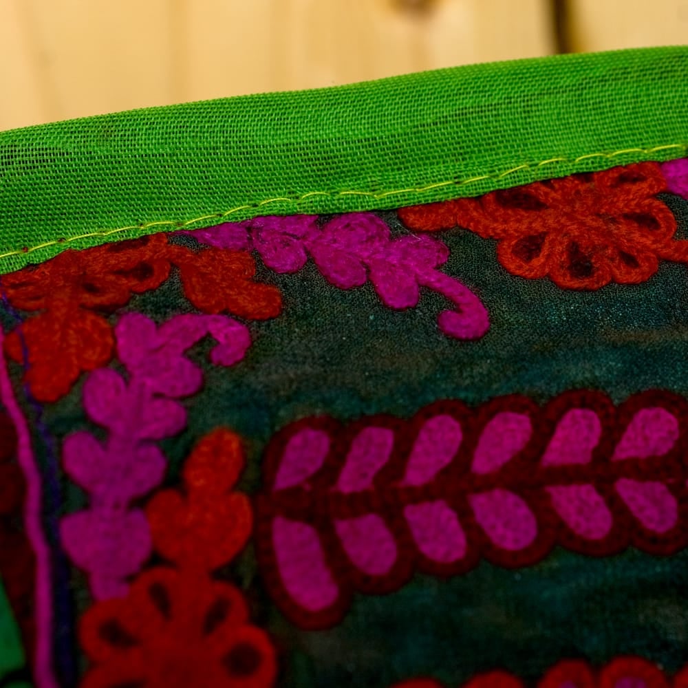 クッションカバー パッチワーク ラジャスタン 刺繍 ラジャスタン刺繍の