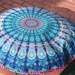 特大サイズ！マンダラ丸型クッションカバー【約105cm】 - サブ3