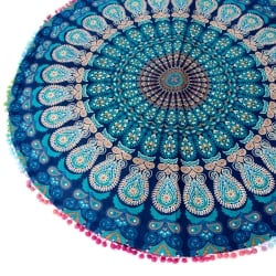 特大サイズ！マンダラ丸型クッションカバー【約105cm】 - サブ4