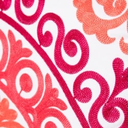 カラフルフラワー刺繍のコットンクッションカバー - サブ2