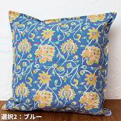 ボタニカル柄の木版染めクッションカバー - サブ4