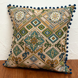 格子柄のコットンクッションカバー - サブ4