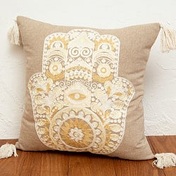 身を守る護符 ハムサの手 刺繍クッションカバー - サブ3