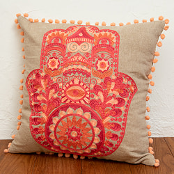 身を守る護符 ハムサの手 刺繍クッションカバー - サブ4