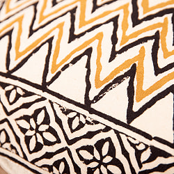 ナチュラルカラーのブロックプリントクッションカバー - サブ4